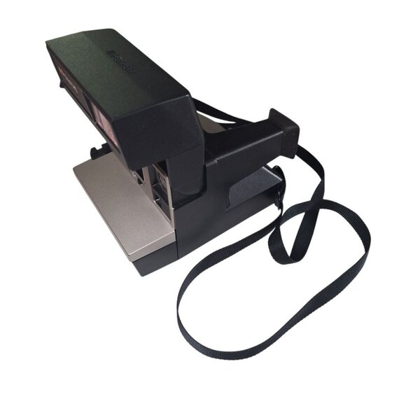 Polaroid Sun600 LMS Camera Vintage Pop Up Neck Strap Black USA Made Photography - Picture 3 of 11